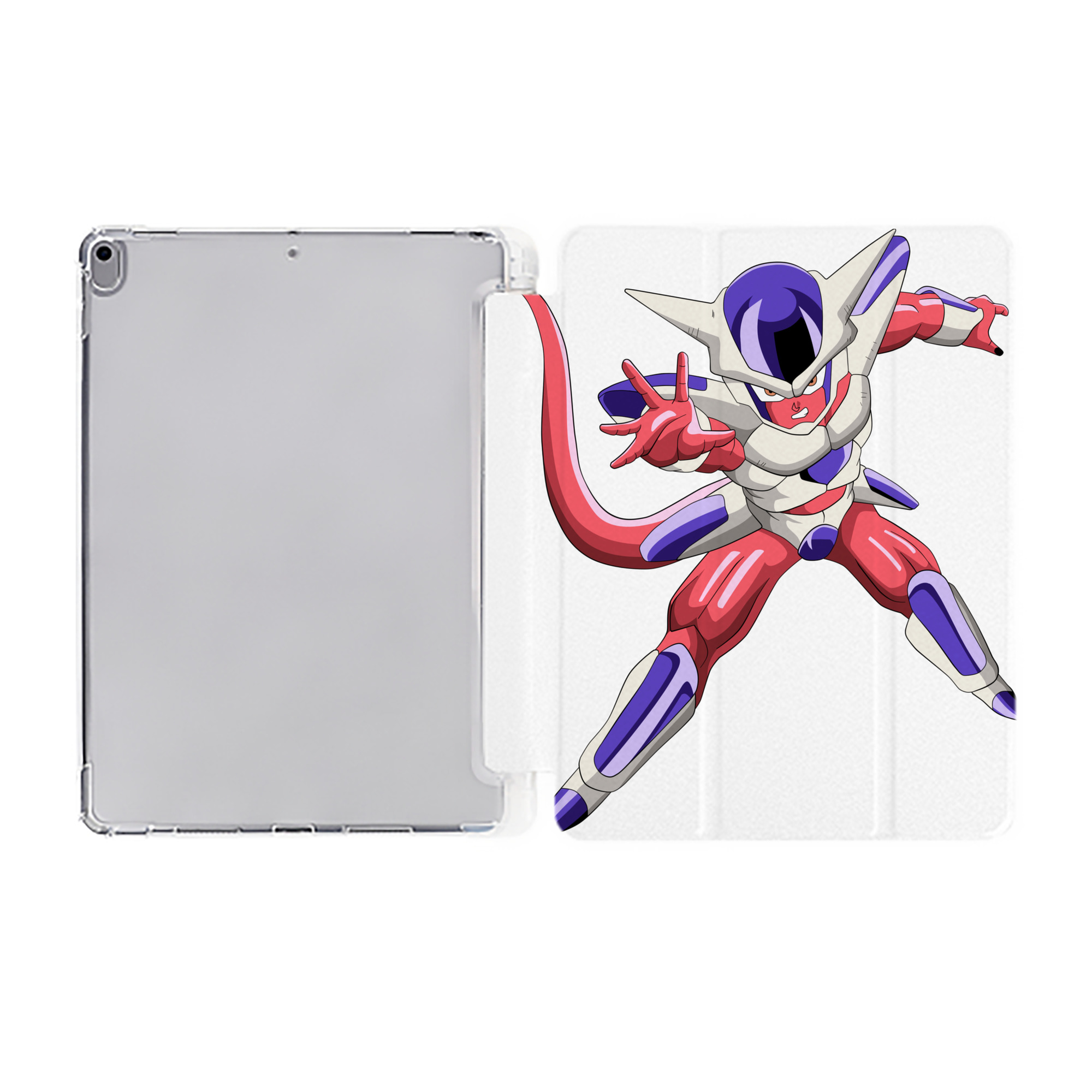 （画像用） ドラゴンボール フリーザ DRAGON BALL Frieza IPad ケース ペン収納付き 三つ折りスタンド PUレザー×シリコン 対応機種9.5/10.5/10.9インチ
